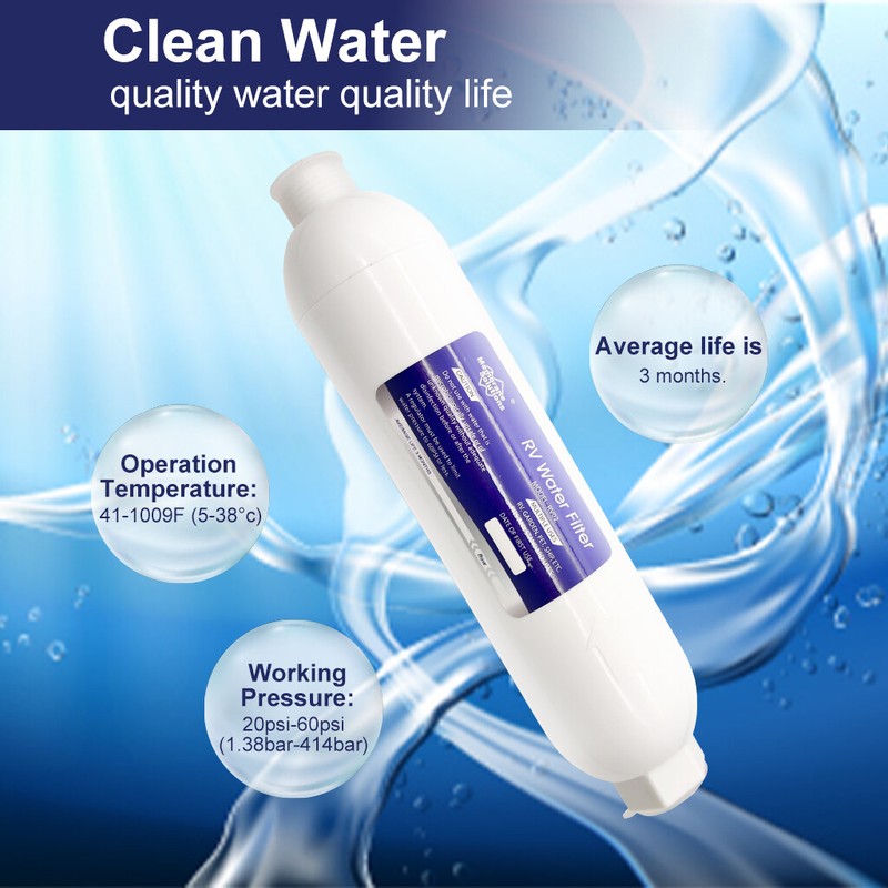 Camper Inline Water Filter System|Flexible Hose Protector,F Gardening Motorhome gallery