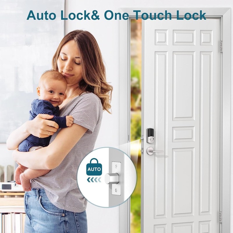 SMONET Fingerprint Smart Lock Keyless Entry Door Lock Electronic Keypad Deadbolt gallery