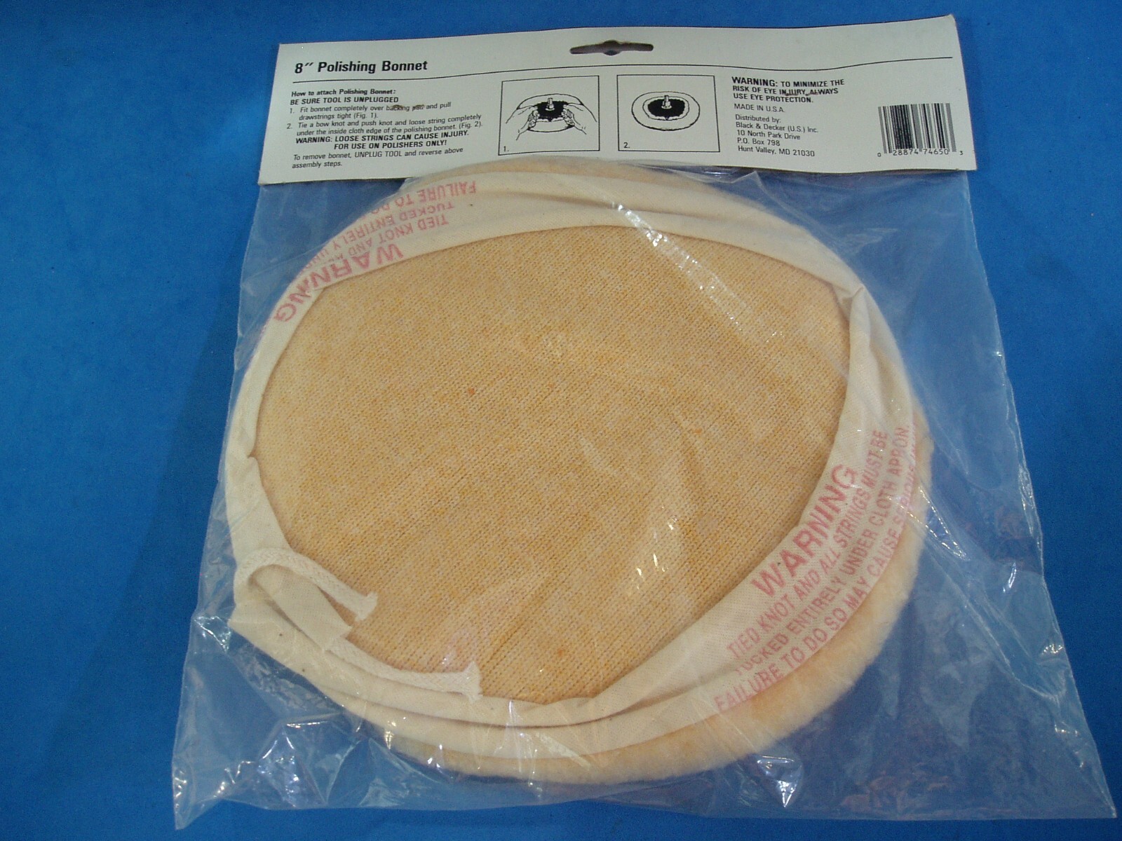 BLACK & DECKER 8" POLISHING AND BUFFING BONNET MADE IN USA 74-650 3/4" PILE gallery