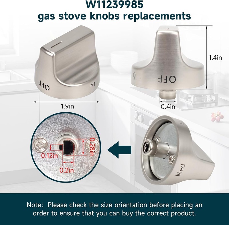 W11239985 Gas Stove Knobs (5PCS) Replace W11032553 Control Knob, Compatible with gallery