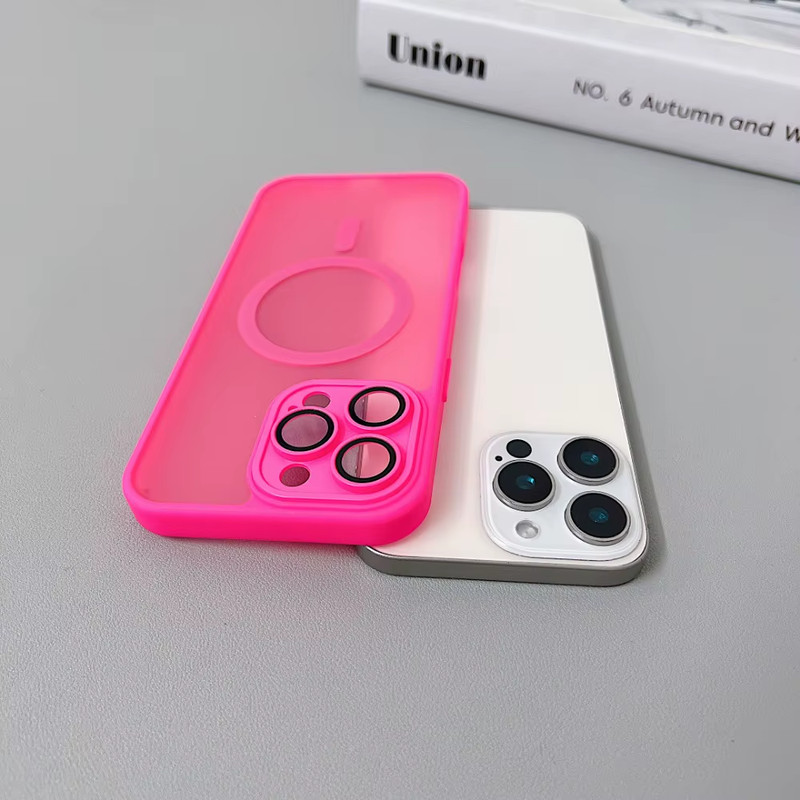 Magnetic Luxury Matte Translucent Armor Case for iPhone 16/15/14/13/12/11 Pro gallery