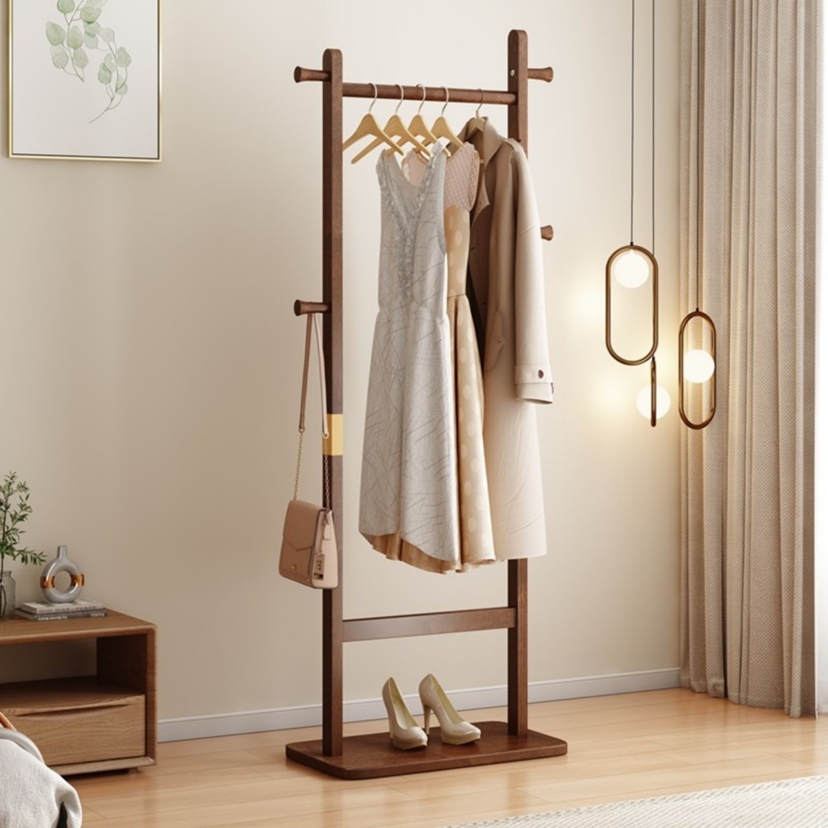 Coat Racks solid wood hanger Solid environmental protection easy to assemble gallery