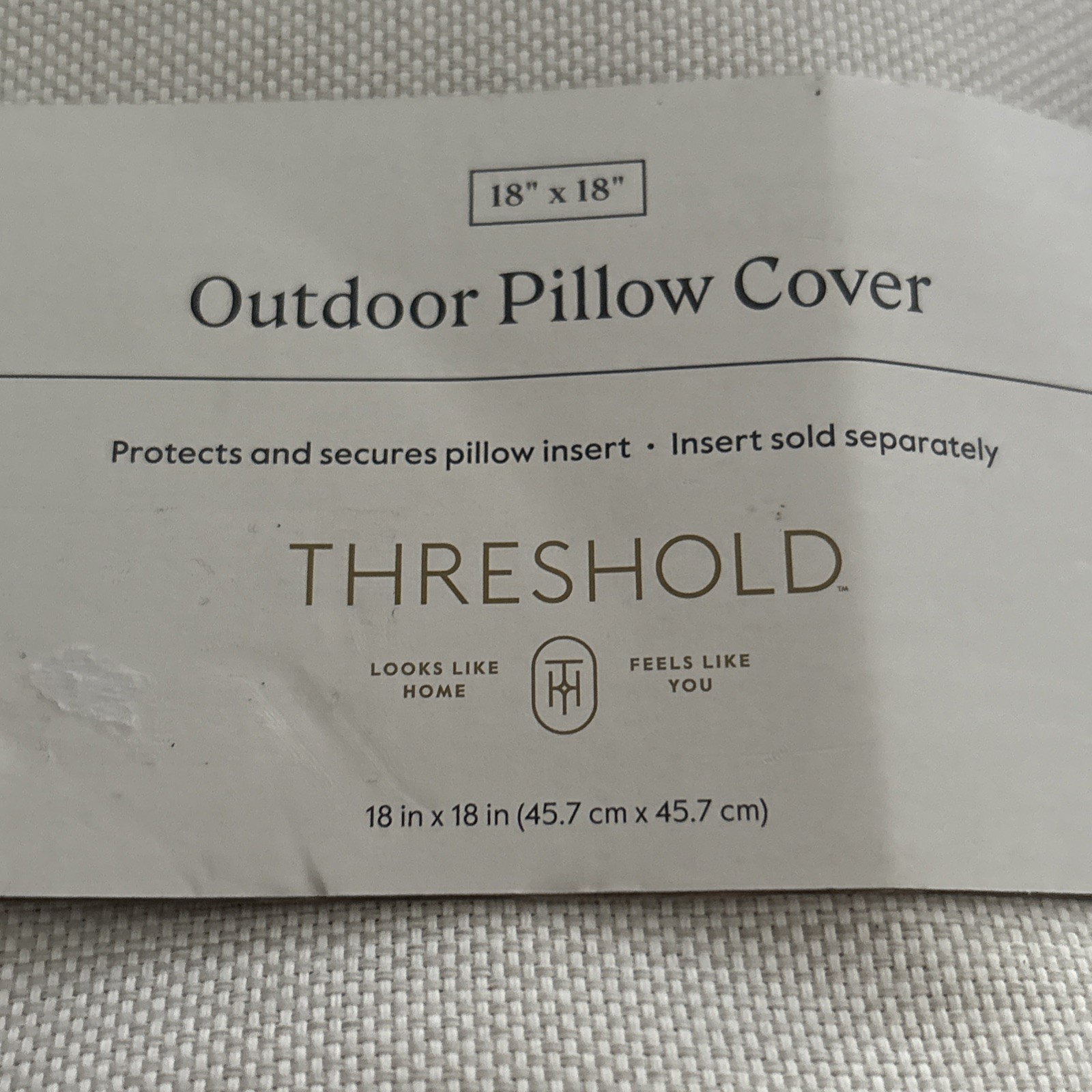 Threshold 18" Outdoor Pillow Cover | Light Beige Duraseason Fabr gallery