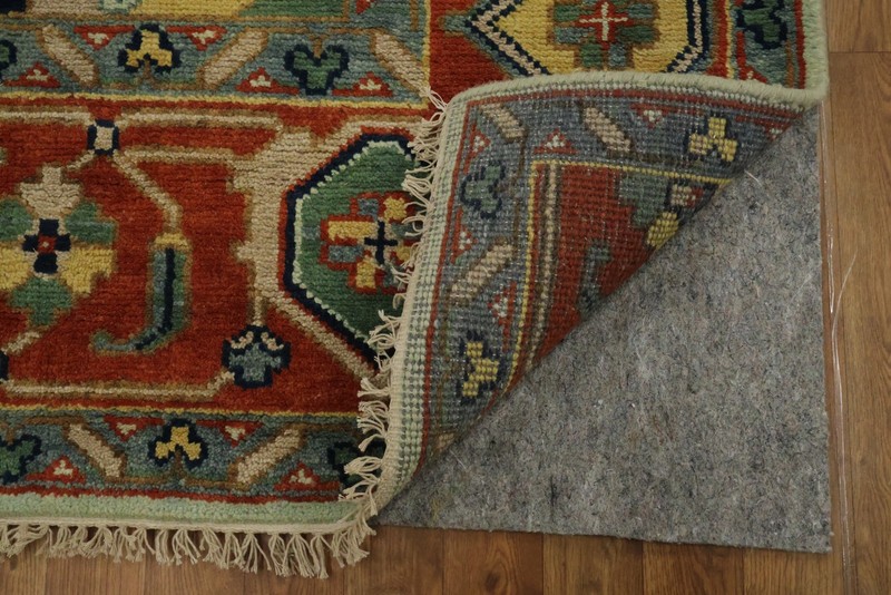 Light Blue and Rust Traditional Large Rug 10'x14' Ft Handmade Oriental Wool Rug gallery