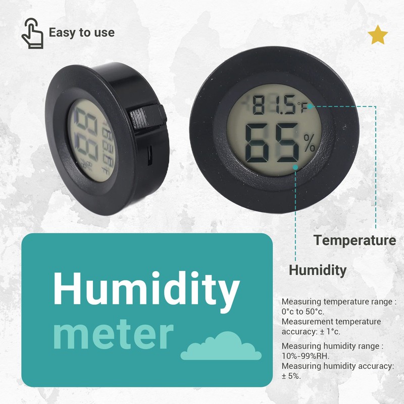 5-pack Hygrometer Digital LCD Humidity Meter for Humidifiers3846 gallery