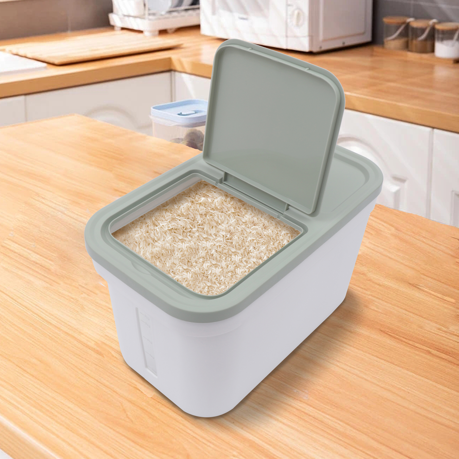 10 Kg Large Plastic Rice Cereal Storage Box Pet Dog Cat Dry Food Container & Cup gallery