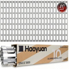 10 Pack Disposable Grill Toppers, 12″ x 20″ Aluminum Foil Sheets Heat-Resistant