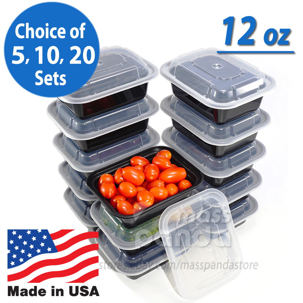Pactiv 12 oz Plastic Meal Prep Food Containers w/ Lids, High Quality Made in USA gallery