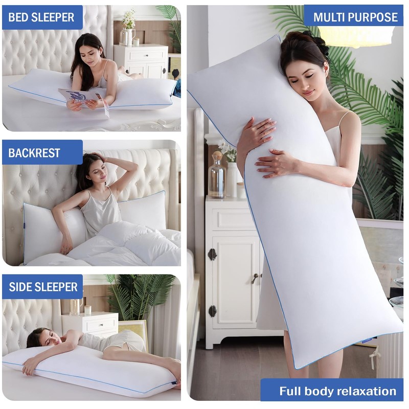 Memory Foam Body Pillow Insert - Full Body Pillow for Adults - Soft Large Long B gallery