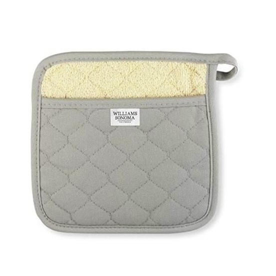 Williams Sonoma Solid Potholder Khaki Beige Cotton Kitchen Pot Holder Set of 2 gallery