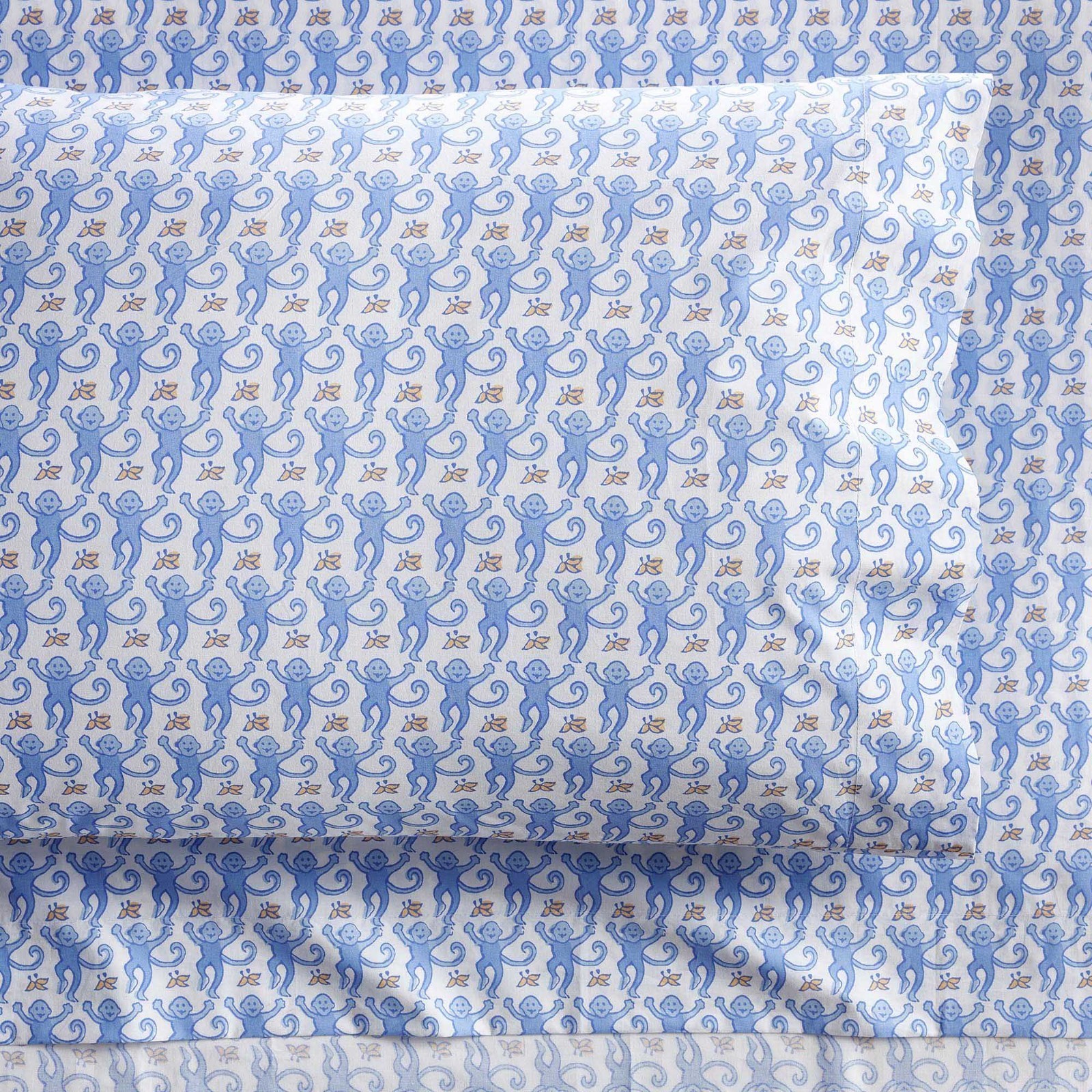 Best Seller Roller Rabbit Monkey Organic Sheet Set,Twin/Twin XL Blue gallery