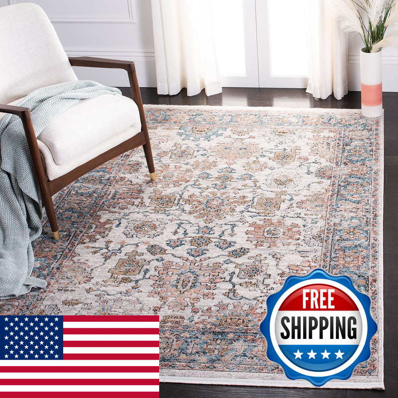 Safavieh Shivan Collection 53 X 76 Grey/Blue Shv797F Oriental Distressed gallery