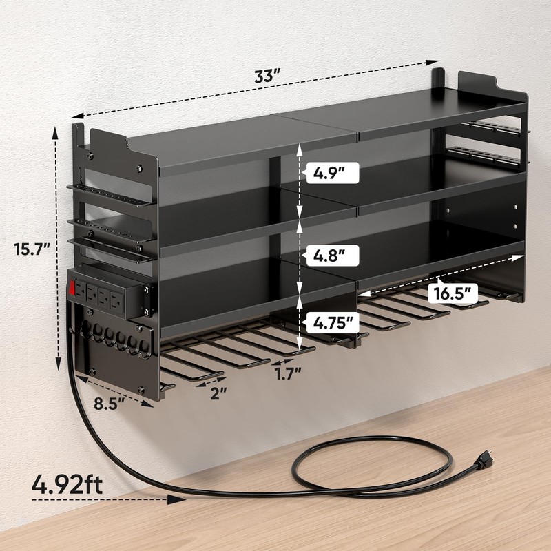 Large Power Tool Organizer Wall Mount with Charging Station,4 Layer Heavy Duty M gallery