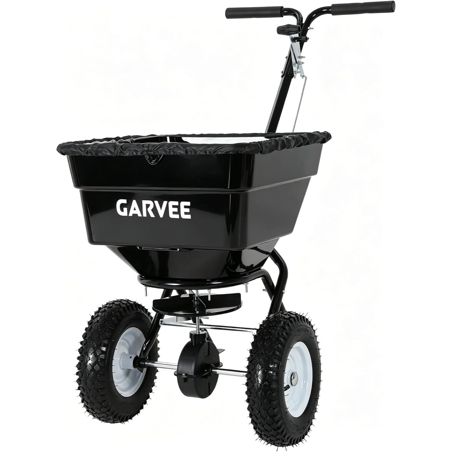 80 LBS Broadcast Spreader for Fertilizer Ice Melt, 13in Wheels 12FT Width gallery