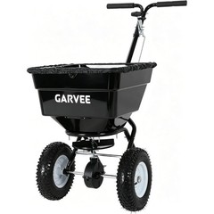 80 LBS Push Broadcast Spreader, 12FT Width 13in Wheels Adjustable Flow for Lawn