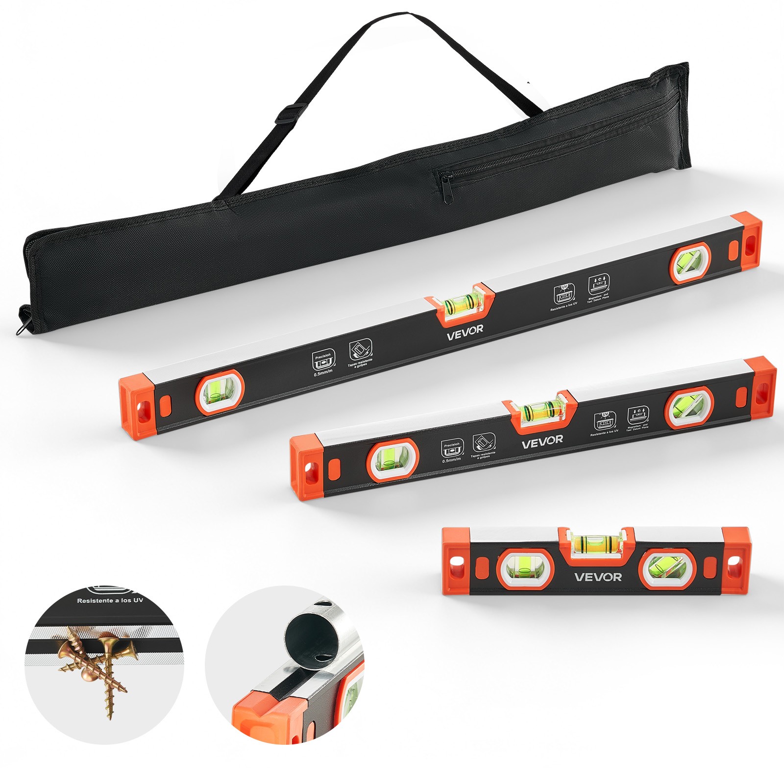 VEVOR Torpedo Level 9/16/24 in Magnetic Leveler Tool Set for Home Renovation gallery