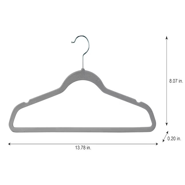 Simplify 25 -Pack Grey Plastic Clothes Hanger 13-in x 8-in gallery