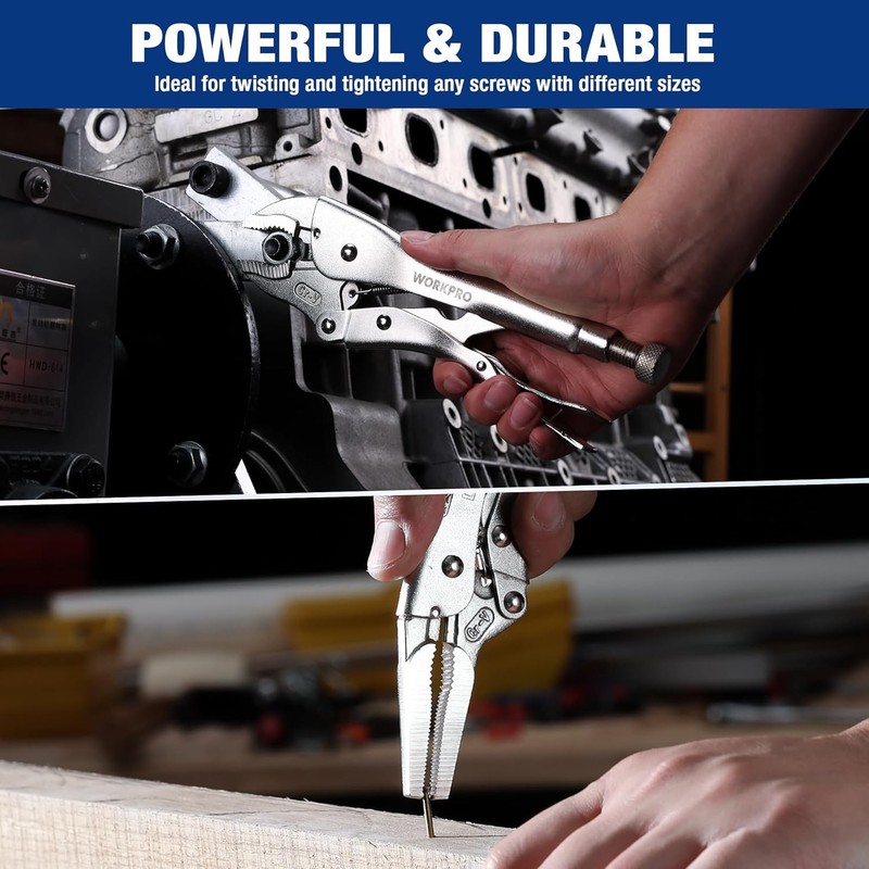 WORKPRO 5-Piece Locking Pliers Set Vice Grips w/Chrome-vanadium Steel Tool Set gallery