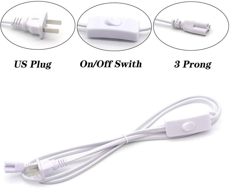 3PCS 5FT POWER CABLE With Switch For T8 T5 Integrated LED Tube Light Replacement gallery