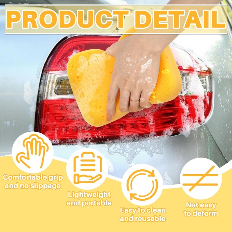 4 Pieces Large Car Wash Sponge – Extra Thick High Density Cleaning Sponges gallery