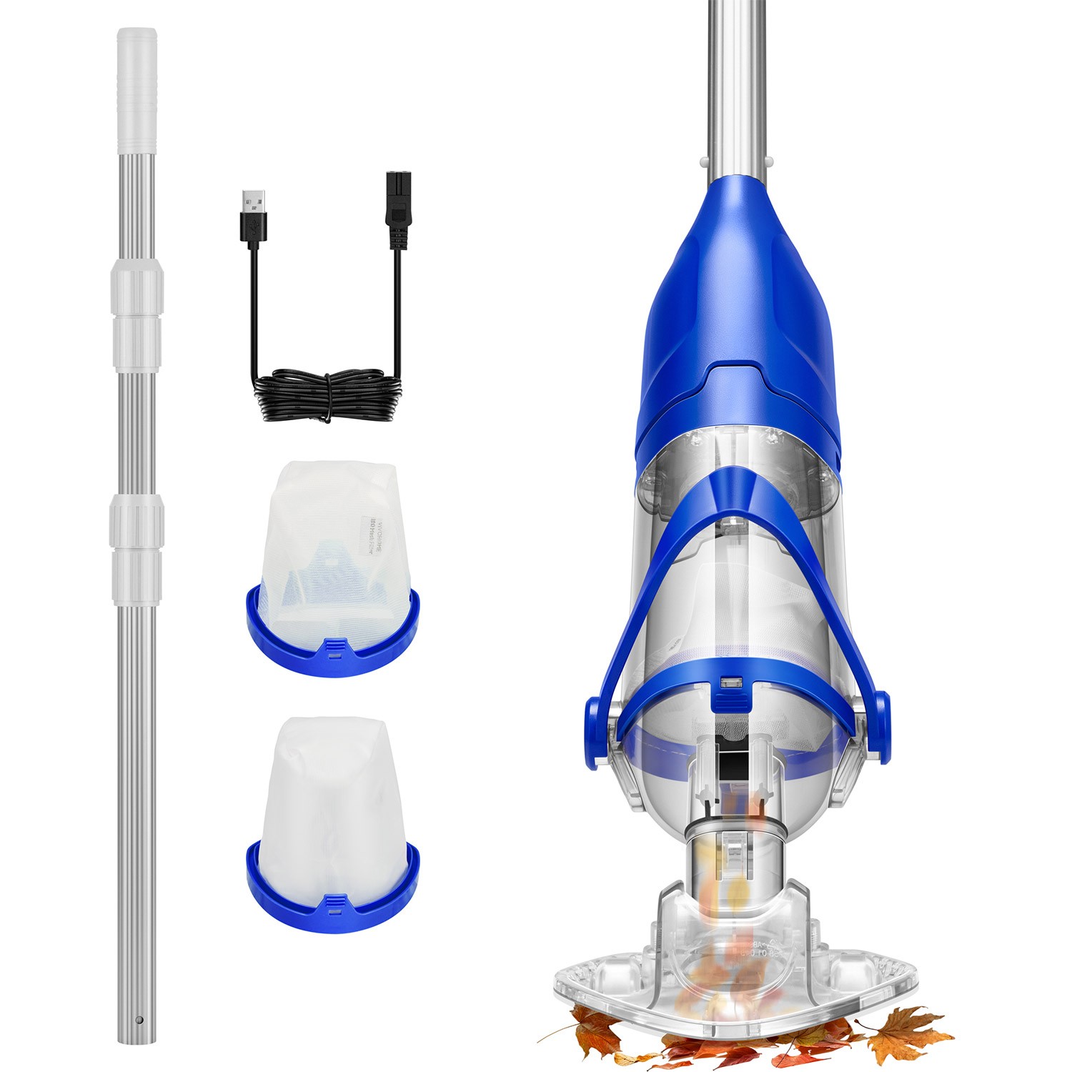 Cordless Pool Vacuum Cleaner 13.2GPM Handheld Rechargeable for Pools & Spas Blue gallery