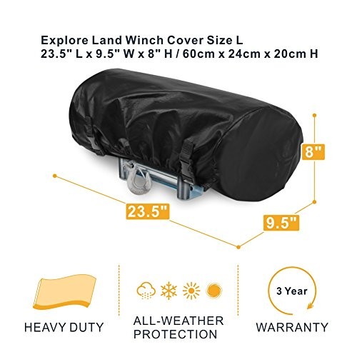 Waterproof Universal Winch Cover - Dust Fits winches up to 17,500 lbs gallery