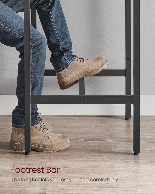 Compact Bar Height Table: Rustic Brown & Black, Ideal for Entertaining gallery