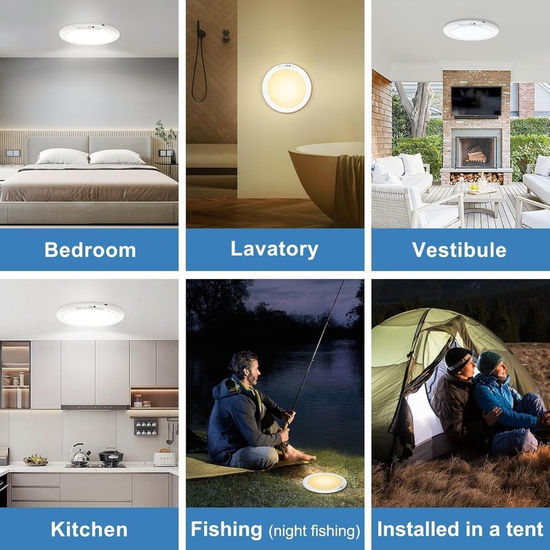Rechargeable Motion Sensor Ceiling Light with Remote,Battery Powered Wireless gallery