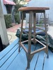 Industrial Iron Angled Frame Stool - 13” round solid wood seat. gallery