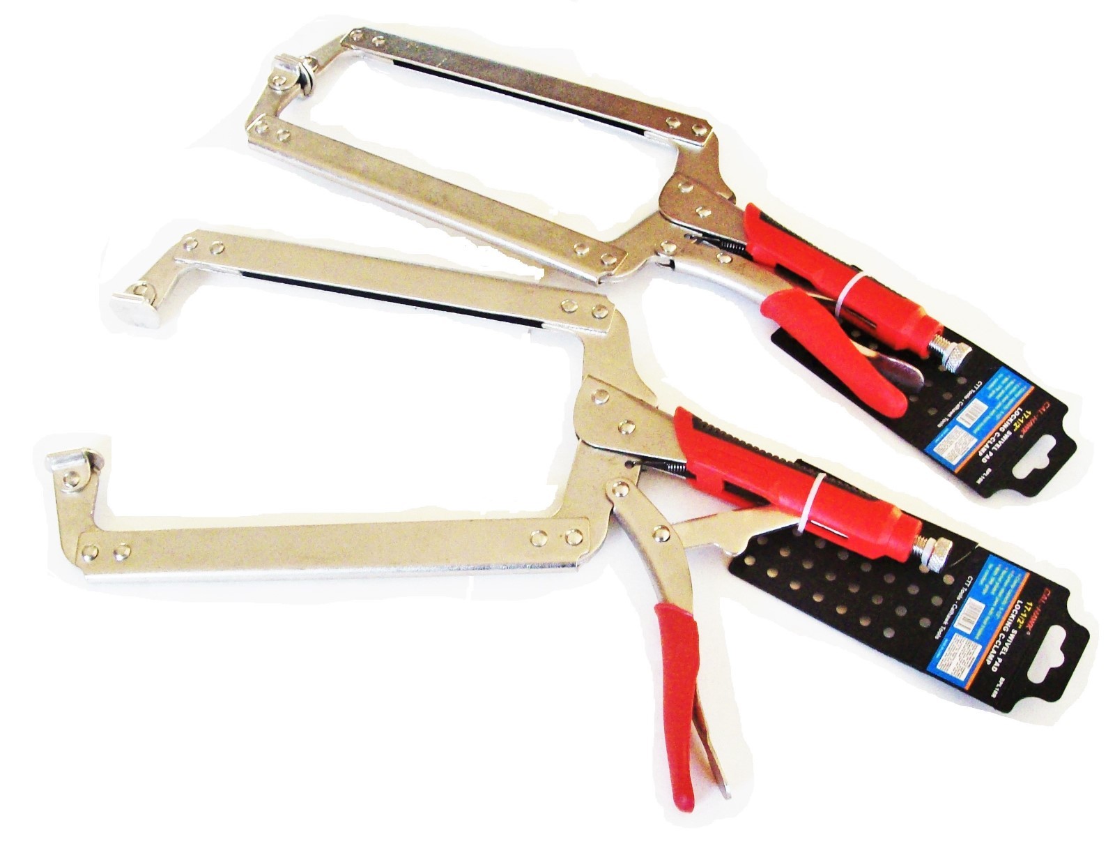 2 CAL-HAWK 18" LOCKING VISE C CLAMP PLIERS WITH FLEX PADS RUBBER GRIPS WELDING gallery