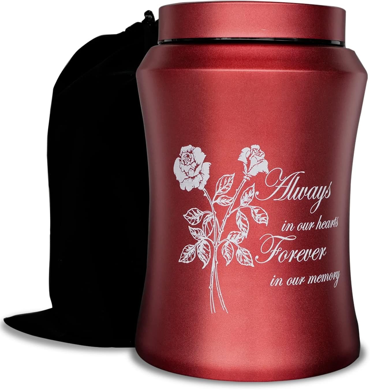 Large Cremation Urns for Adult Human Ashes, 220 lbs, Rose of Love-red gallery