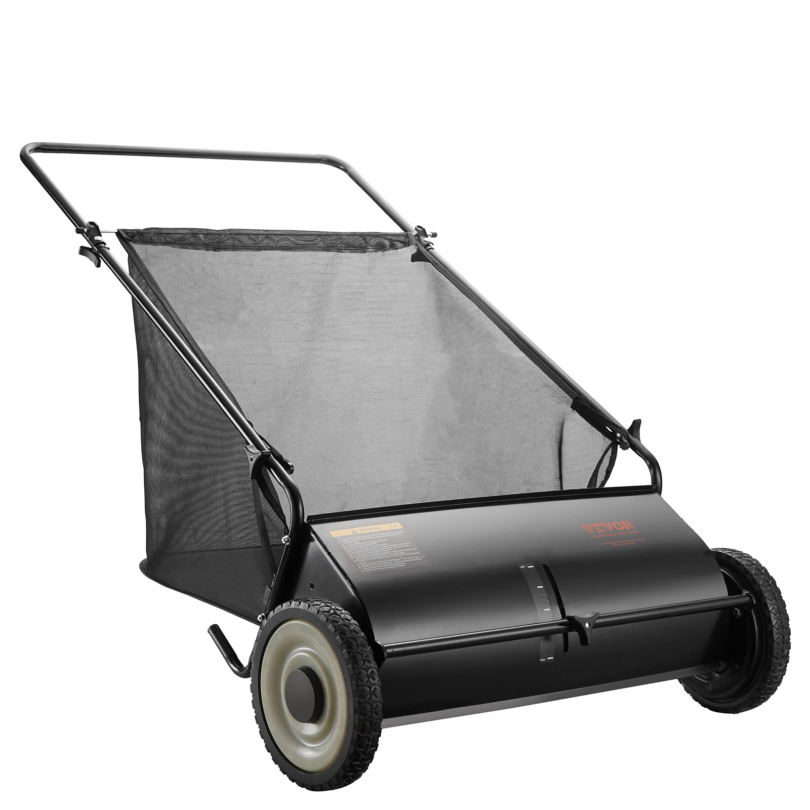 VEVOR Lawn Sweeper Push Leaf Grass Collector 26" 7 Cu. Ft. Capacity Adjustable gallery