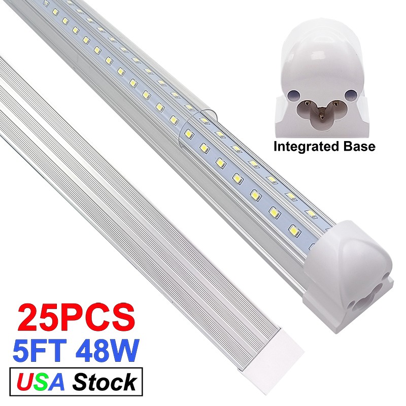25 Pack T8 5FT Led Tube Light Bulbs 48W 5Foot Linkable Led Shop Light Fixtures gallery