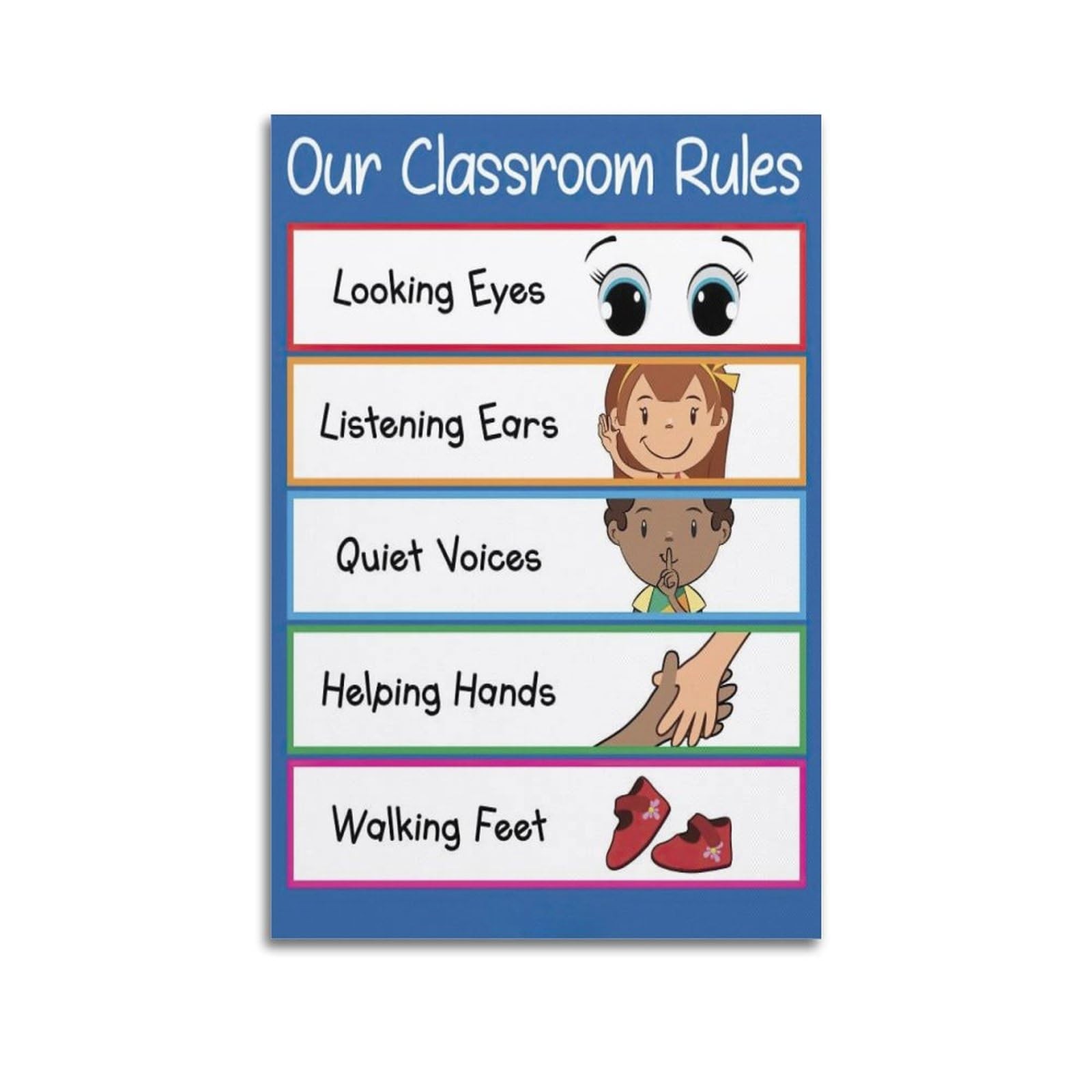 ZHAOYZZY Preschool Classroom Rules Poster 18"L x 12"W, Style-3 gallery