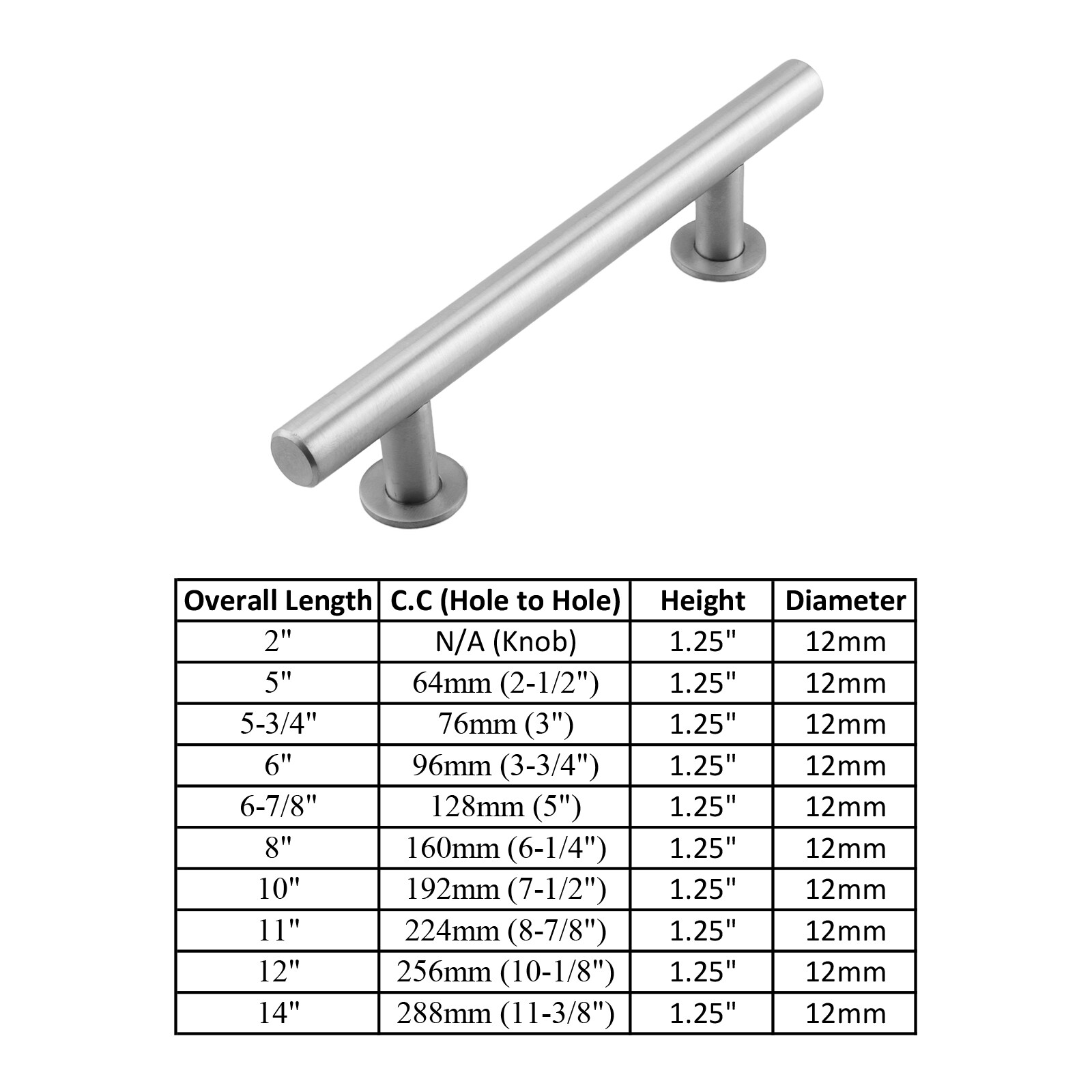 Brushed Nickel Modern Cabinet Handles Bar Pulls Kitchen Hardware Stainless Steel gallery