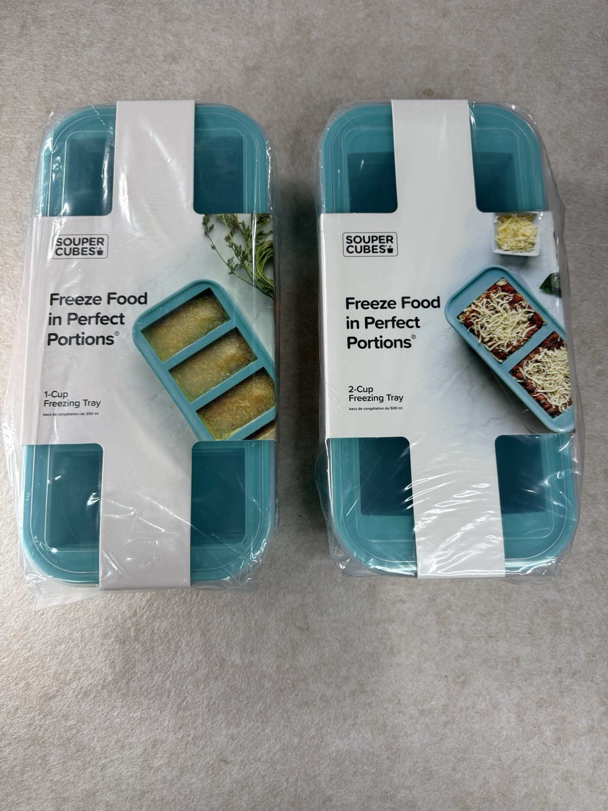 Souper Cubes Silicone Freezing Trays Set 1-Cup & 2-Cup Portion Freezer Container gallery