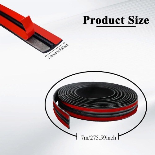 Cuttable 23Ft Sunroof Weather Stripping Seal Trim, 14mm x 7M Veh Size: 14mm/7M gallery