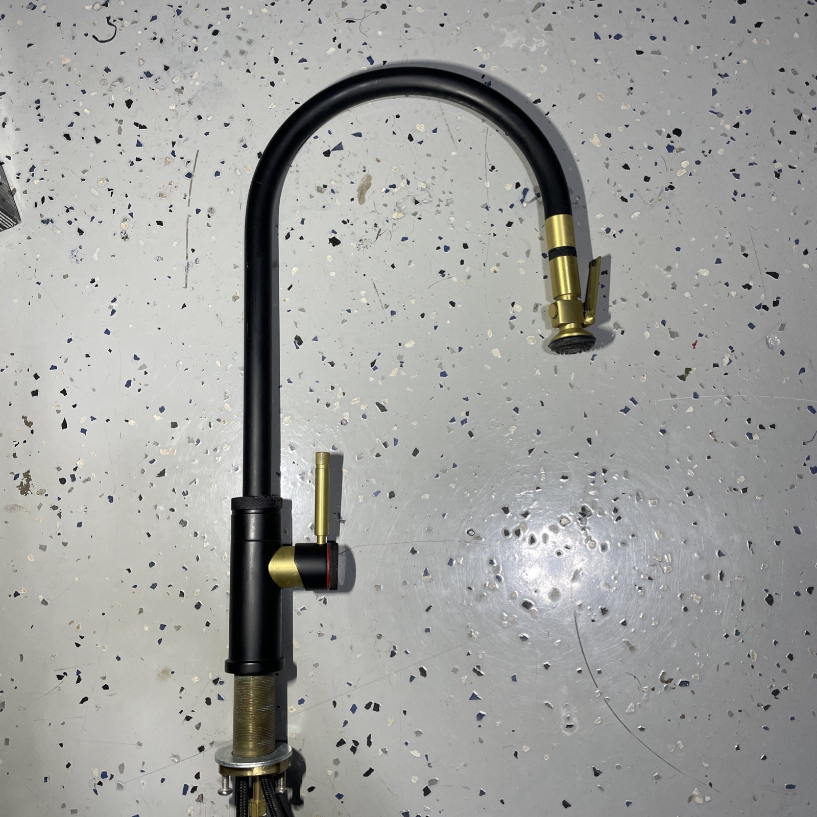 Waterstone Industrial PLP Kitchen Ext Reach Faucet Black Gold Used Retail $2500+ gallery