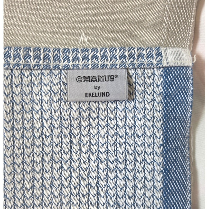 Marius by Ekelund Table Runner Blue Organic Cotton Scandinavian Woven 14x57 gallery