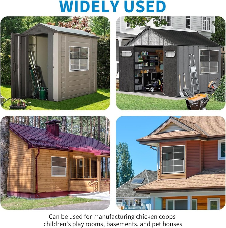 2-Pack Sliding Shed Windows with Tempered Glass & Screen for Garage & Playhouse gallery