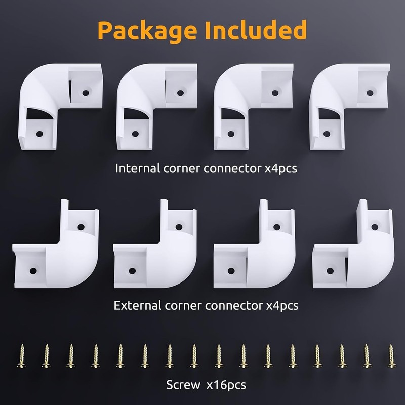 90 Degree Corner Connectors for V Shape LED Channels - Complete Connector Kit gallery
