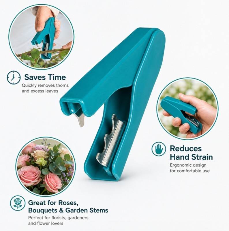 Rose Thorn Stripper Stem Remover Tool Floral Stem Stripping Tool 1 Pack Plastic gallery