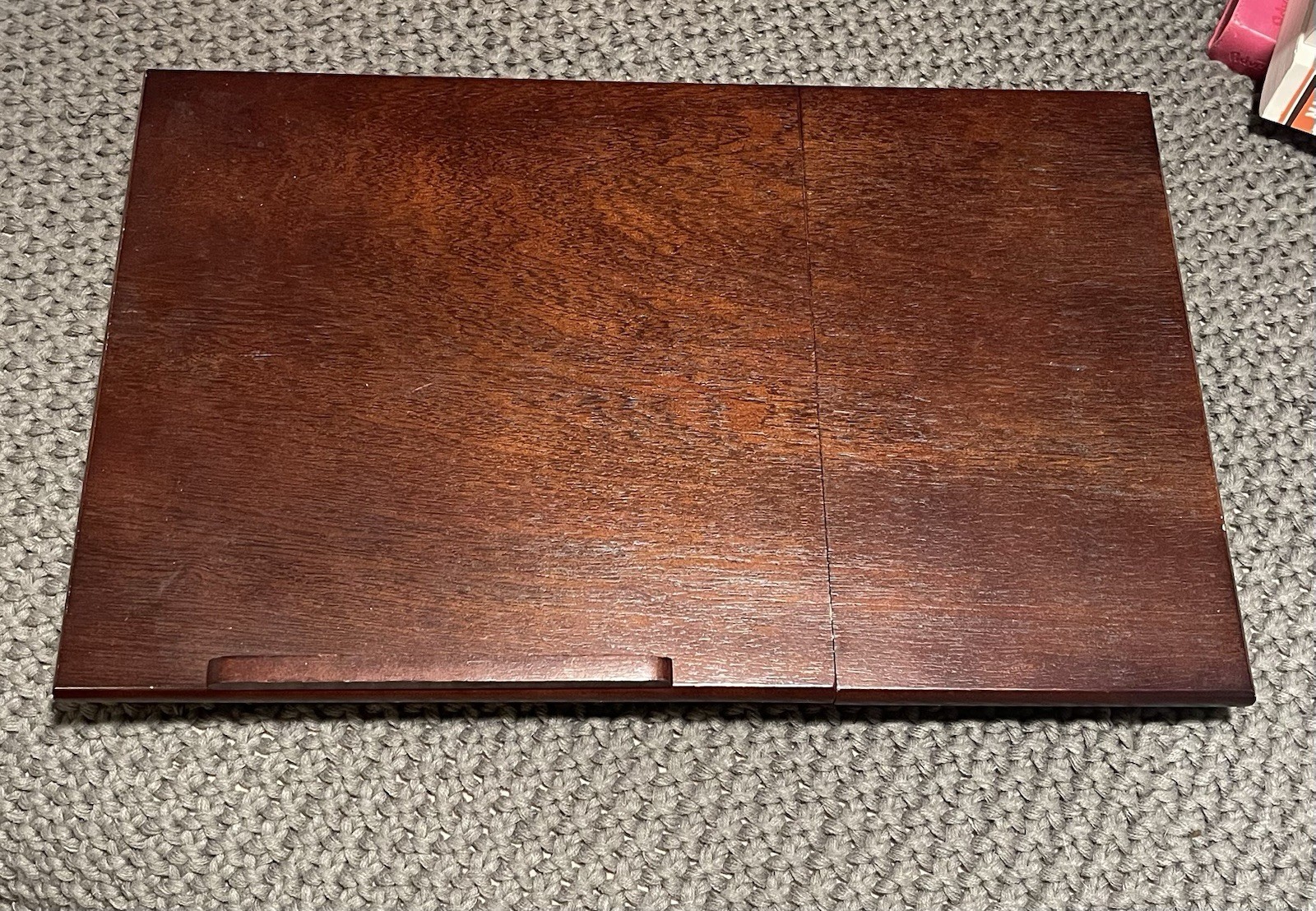 Brown Dark Wood Rectangular Coffee Table 23x15x5 in w/ 1 Pull-Out Drawer gallery