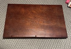Brown Dark Wood Rectangular Coffee Table 23x15x5 in w/ 1 Pull-Out Drawer
