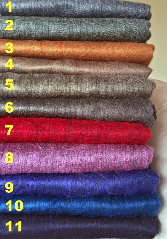 SOFT & WARM MULTICOLOR SOLID PLAIN ALPACA WOOL HANDMADE BLANKET PLAID 90" X 65" gallery
