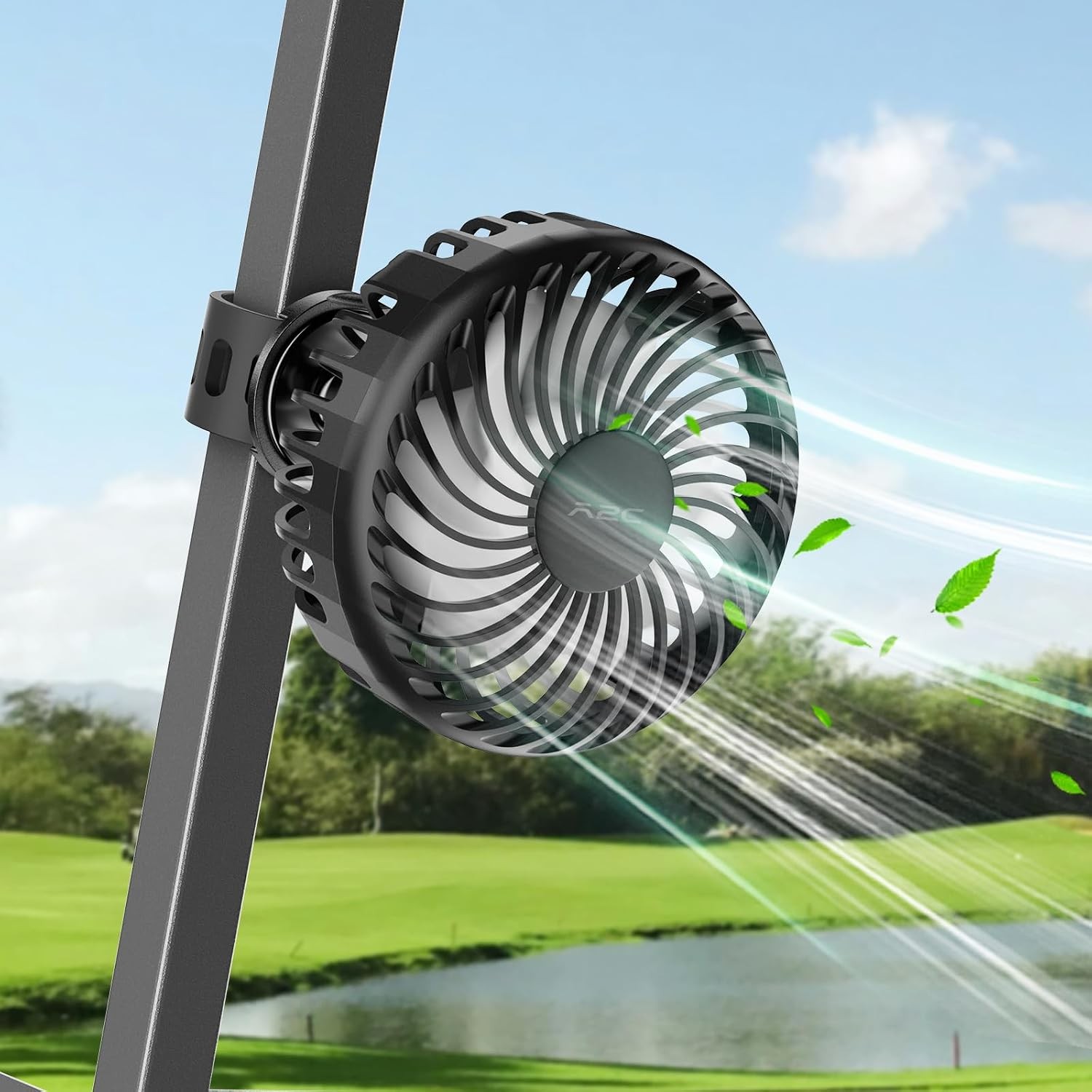 Rechargeable Golf Cart Fan 4000mAh Battery Operated Clip On Fan for EZGO Golf gallery