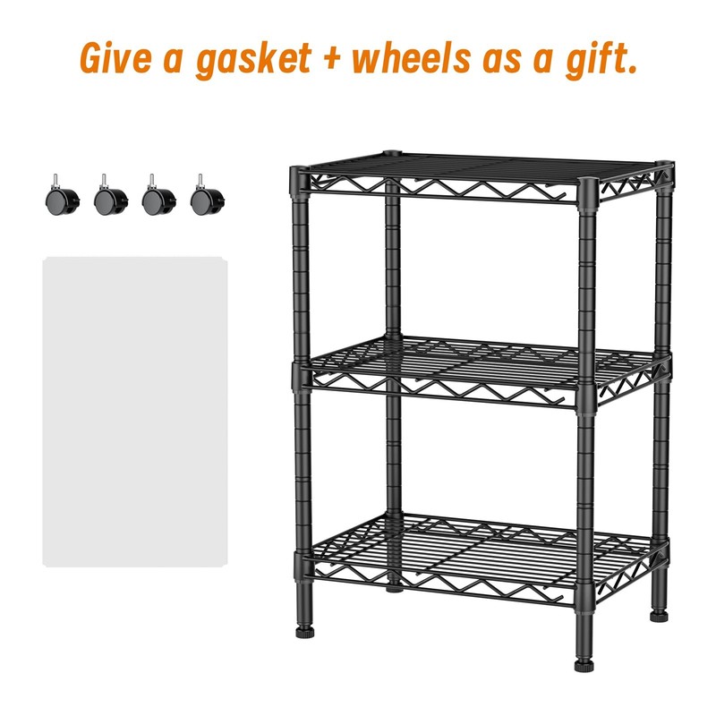 3 Tier Adjustable Storage Shelves Heavy Duty Wire Rack 12x18x30 Inch 1 PCS gallery