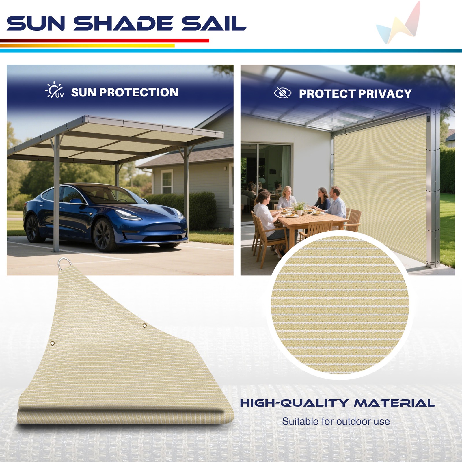 Sun Shade Sail Rectangle Canopy Cover for Outdoor Pergola Patio Garden UV Proof gallery
