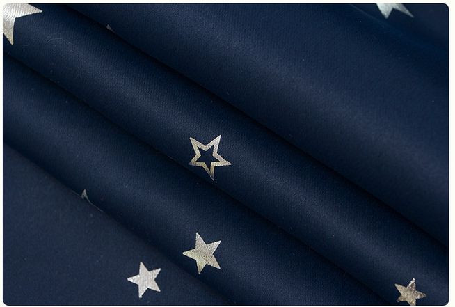 QUALITY TODDLER BOY KIDS Blockout Eyelet Curtain - NAVY BLUE STARS 240cm x 230cm gallery