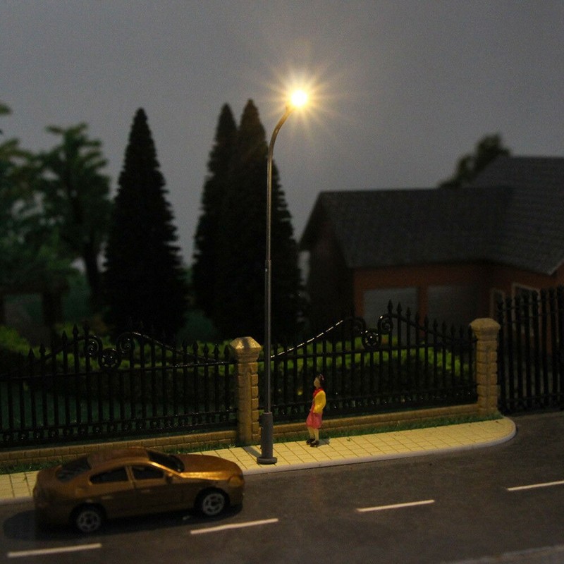 Model Street Lights 10.8cm Single Head 10Pcs Street Train Kit Brand New gallery